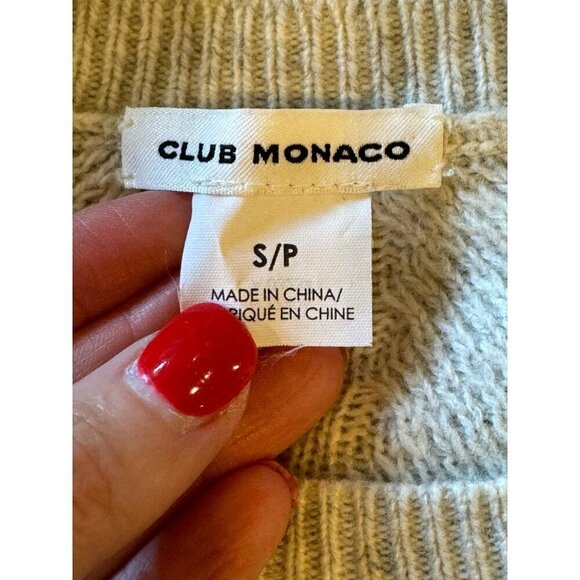 Club Monaco Sweater Women Small Gray Wool Cashmere Blend Bell Sleeve Andreah - Picture 9 of 9